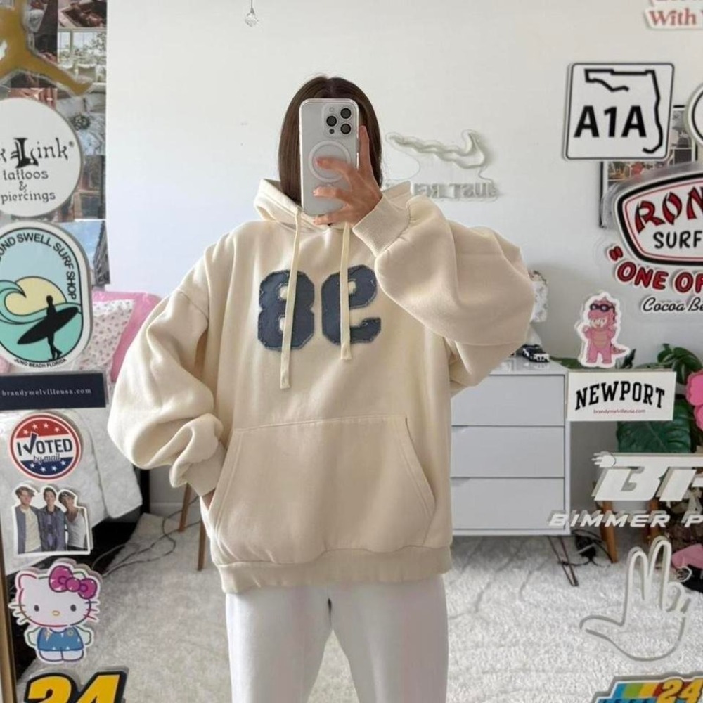 Edikted Cream and Blue 98 Hoodie